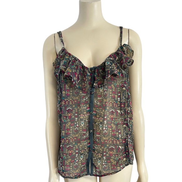 Lucca Couture Ruffle Cami Top Womens‎ Large Pink Gray. - Picture 1 of 6